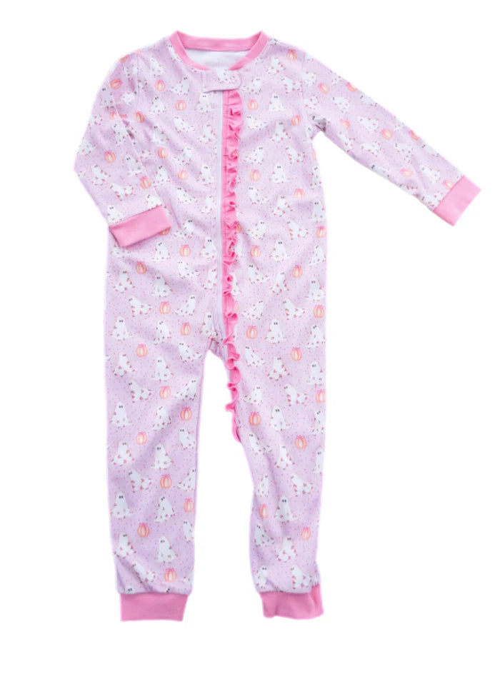 Girls Ghost 1pc Zip Up Jammies