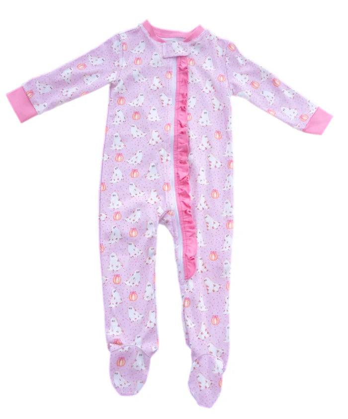 Girls Ghost 1pc Zip Up Jammies