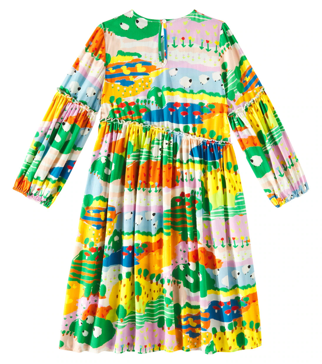 Girl LS Doodly Farm Land Dress