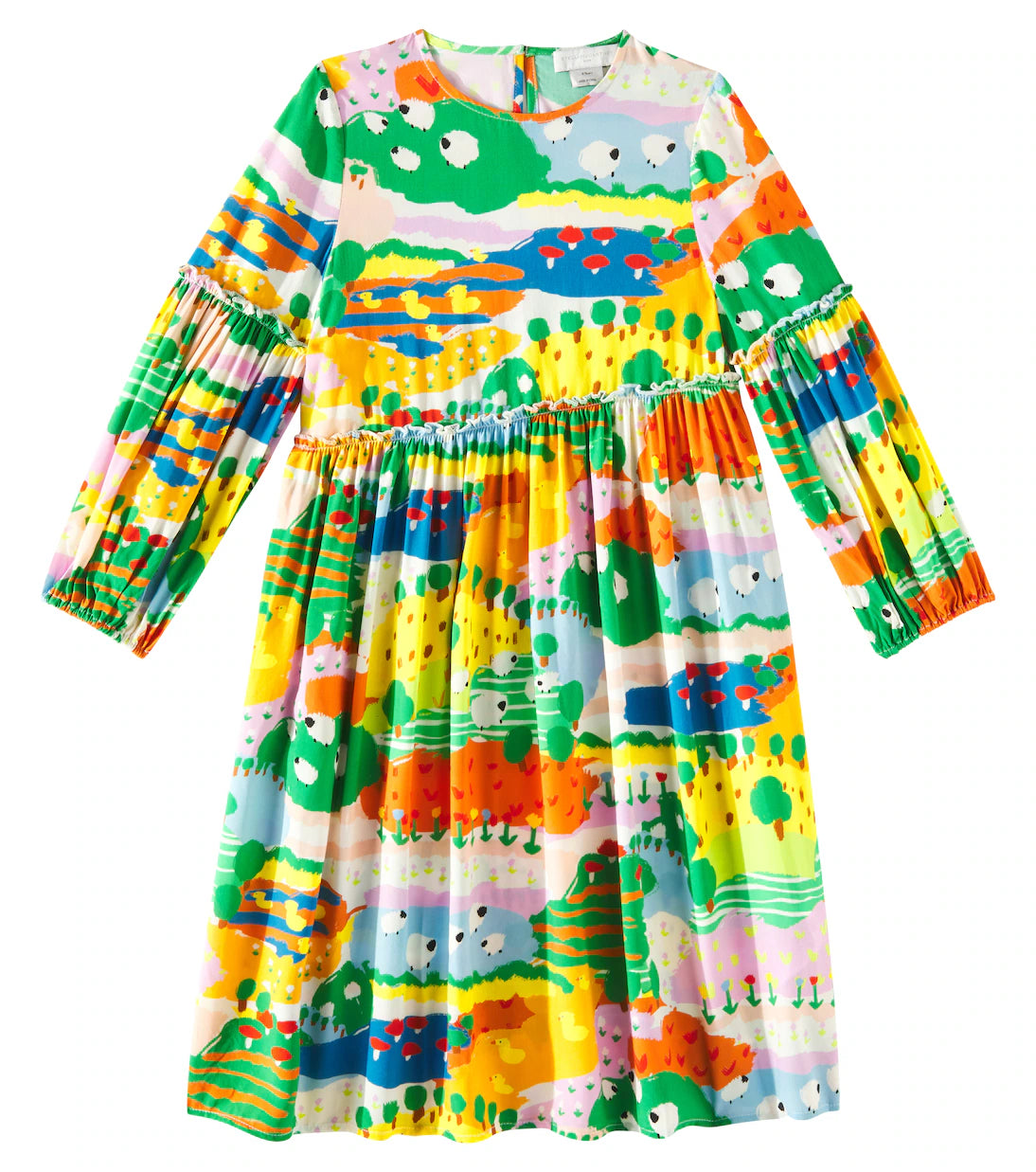 Girl LS Doodly Farm Land Dress