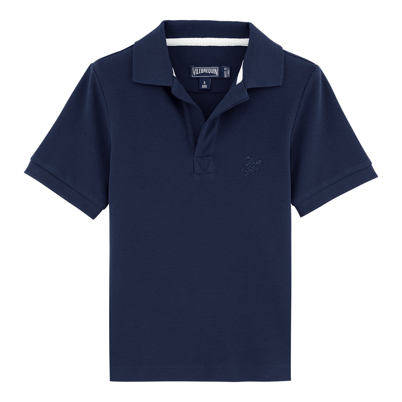 BOYS CHANGING COTTON PIQUE POLO SHIRT SOLID navy