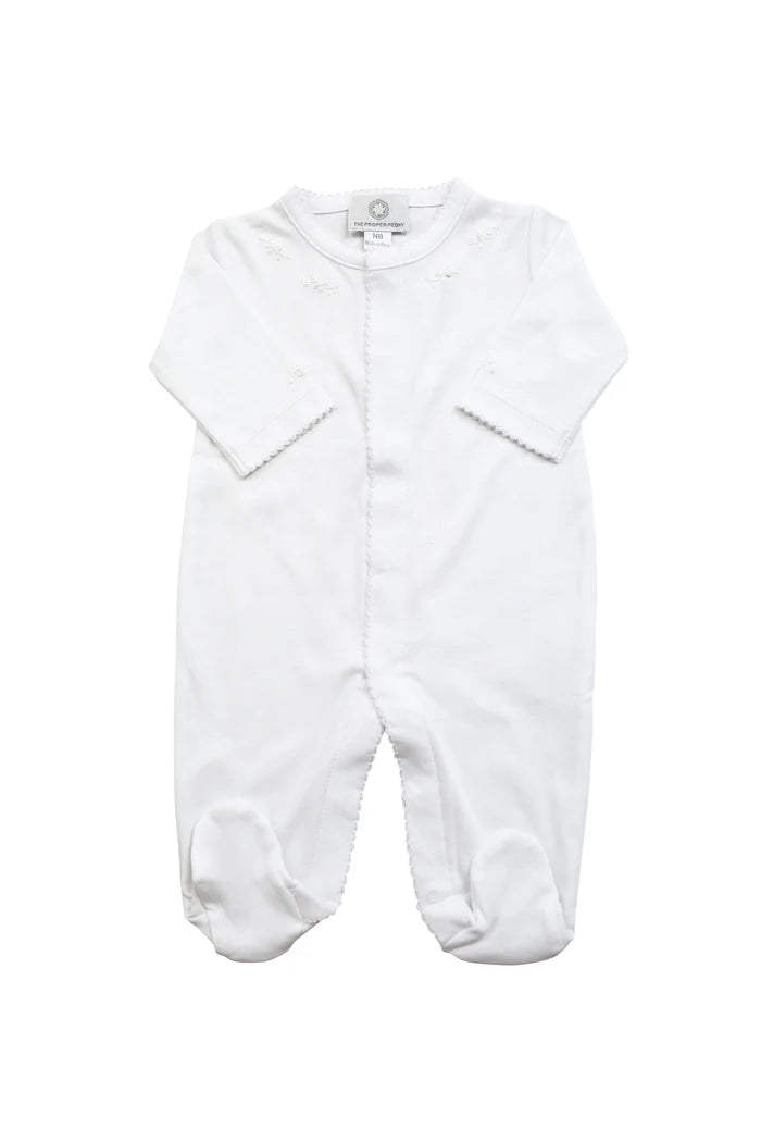 Proper Pima Footed Pajamas in Solid White