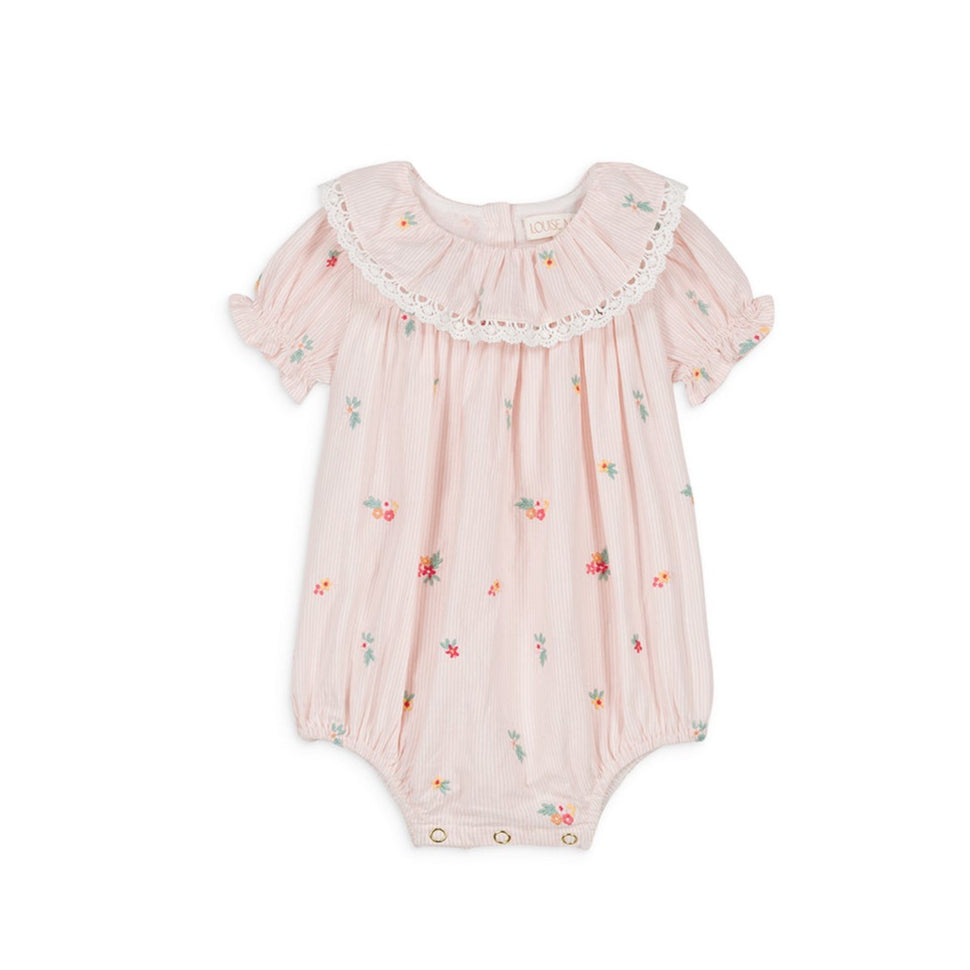 Romper Yolia Pink Bouquet Stripes