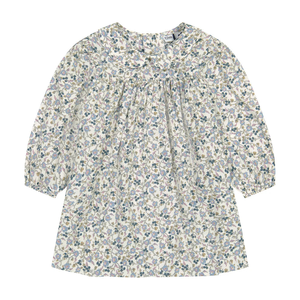 Ginny Peter Pan Collar Dress Cream Floral