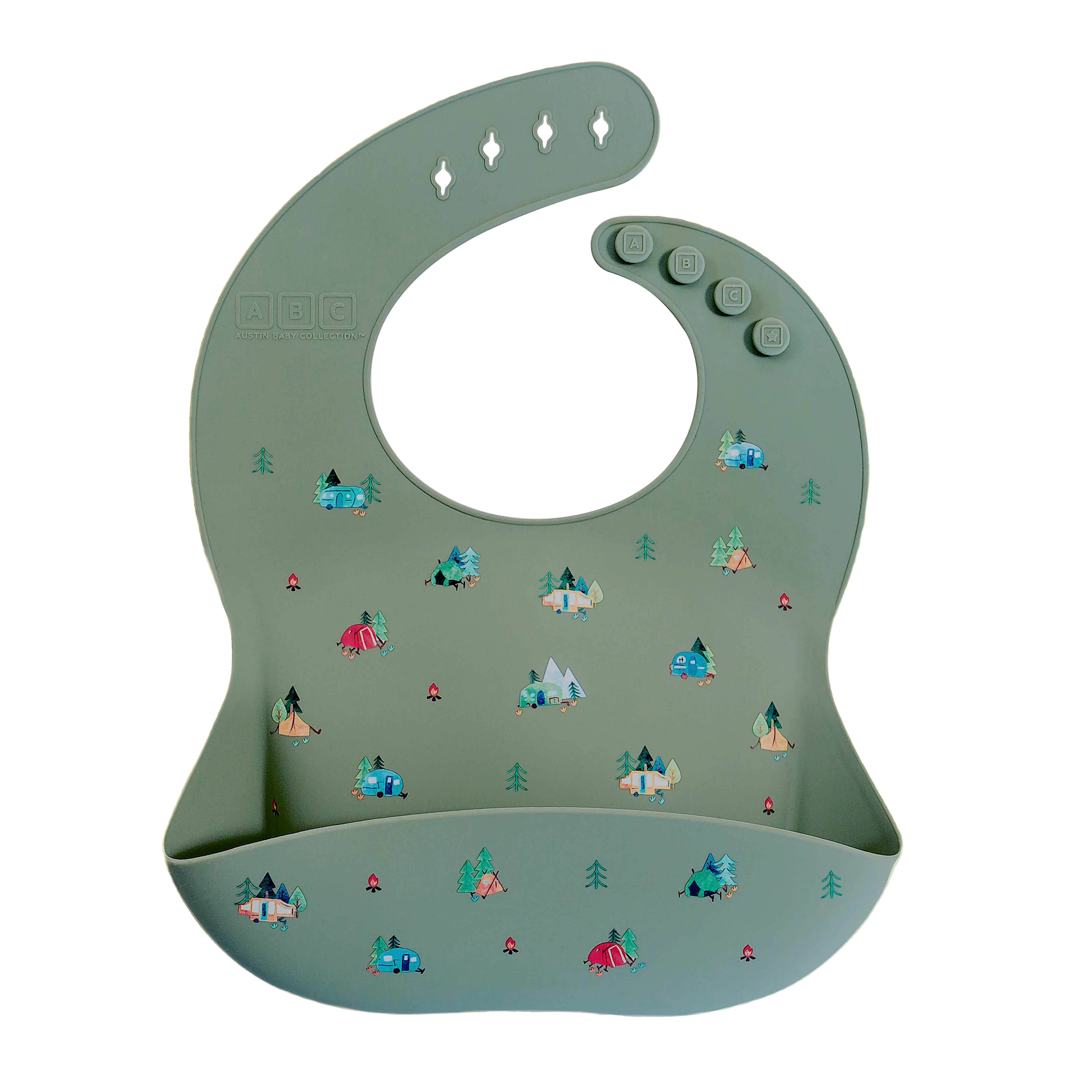 Silicone Bib Camper Sage Green