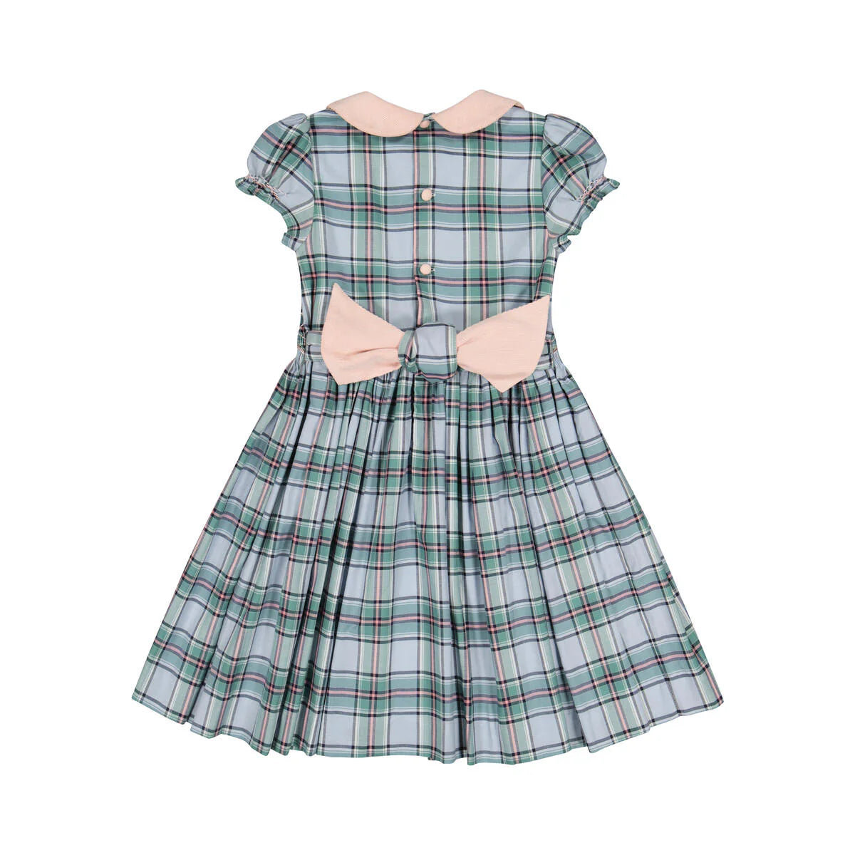 Sherazade Green/pink Tartan Smocked Dress