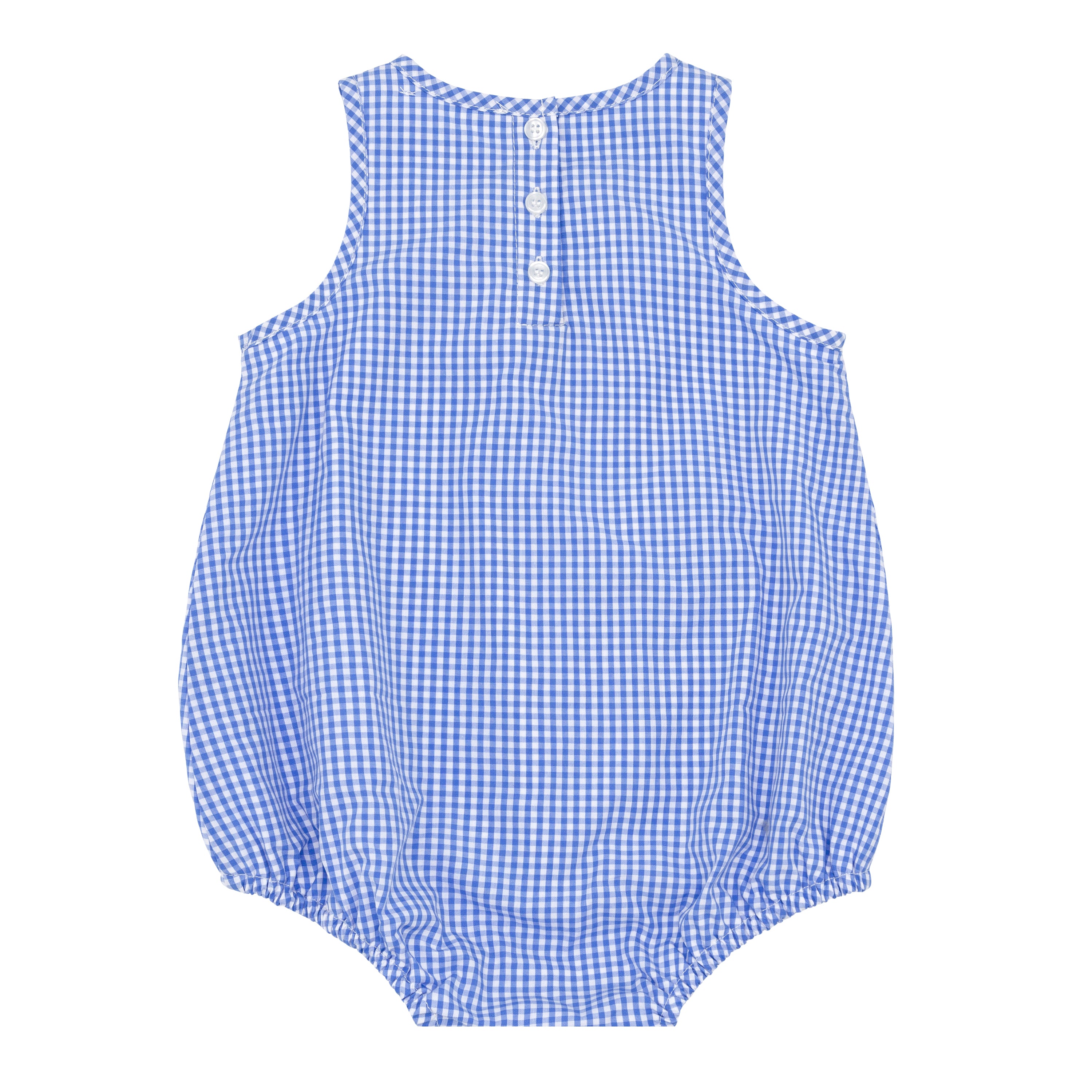 Baby Blue Micro Gingham Bubble Romper