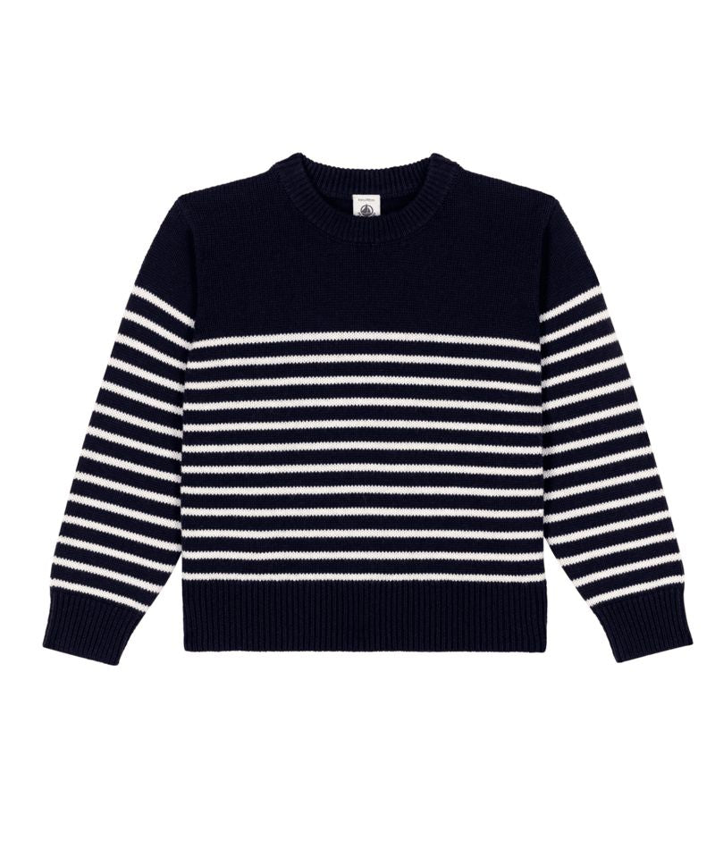 Boy Striped Sweater Navy and White