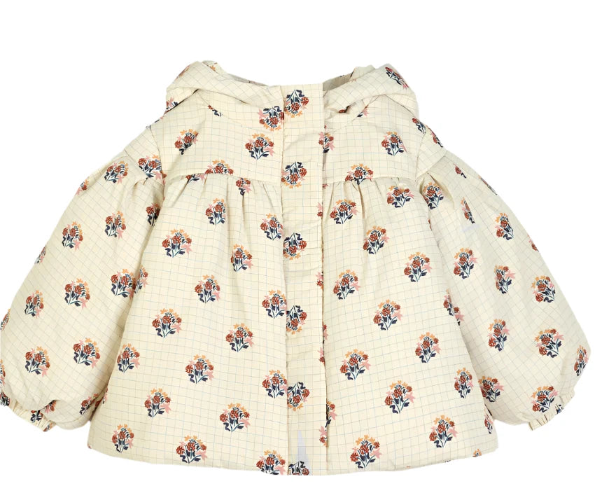 Betty Jacket Baby Cream Check Flower