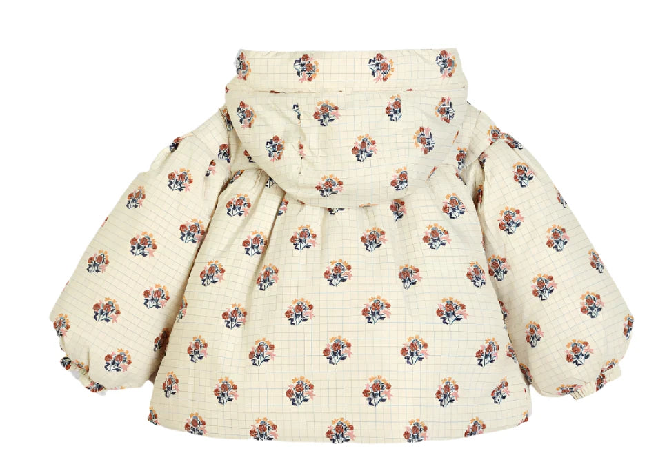 Betty Jacket Baby Cream Check Flower