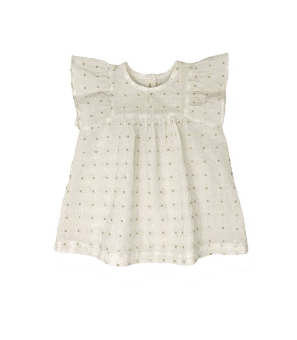 Broderie Dress in Cream