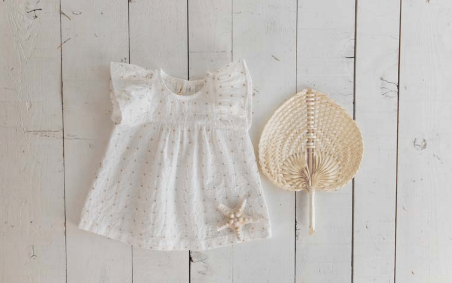 Broderie Dress in Cream