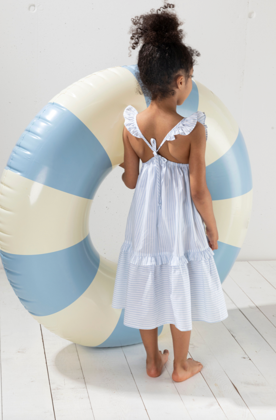 Girl Dress Woven Light Blue Sundress