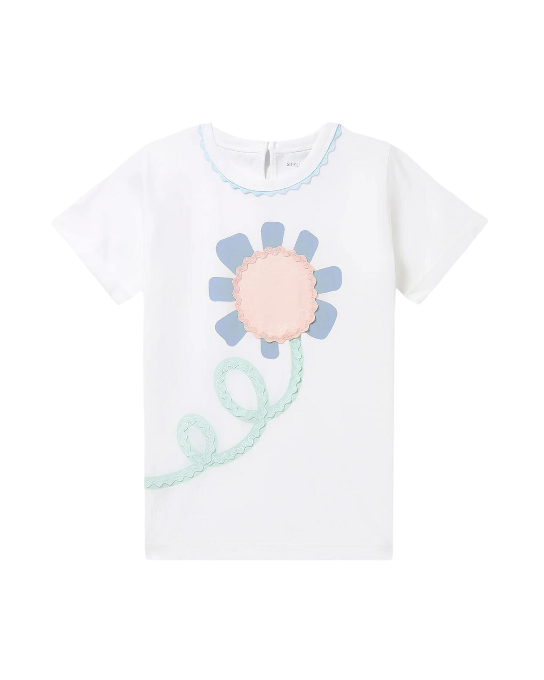 Girls Short Sleeve Tee with Festive Flower Print