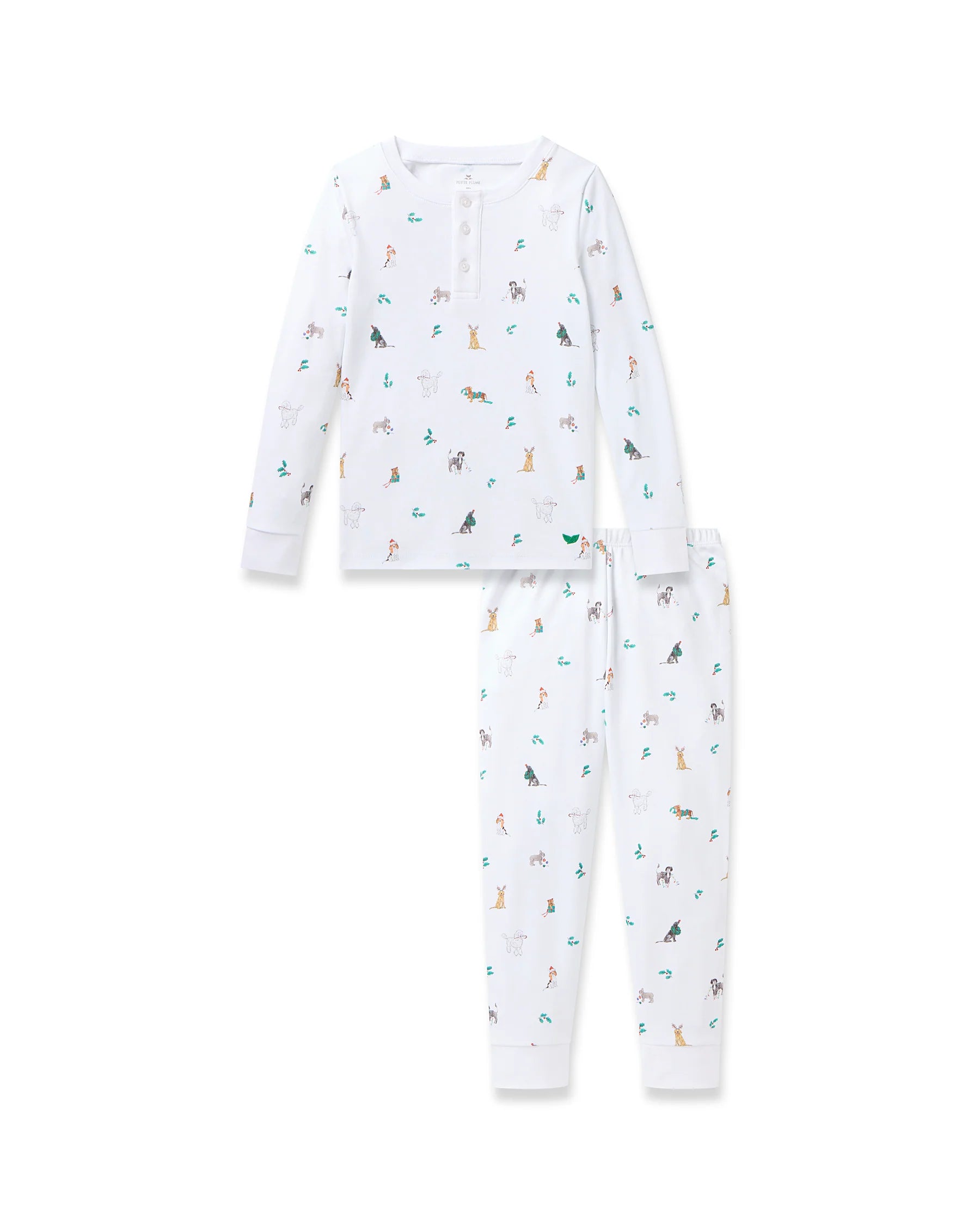 Kid's Pima Snug Fit Pajama Set in Jingle Paws