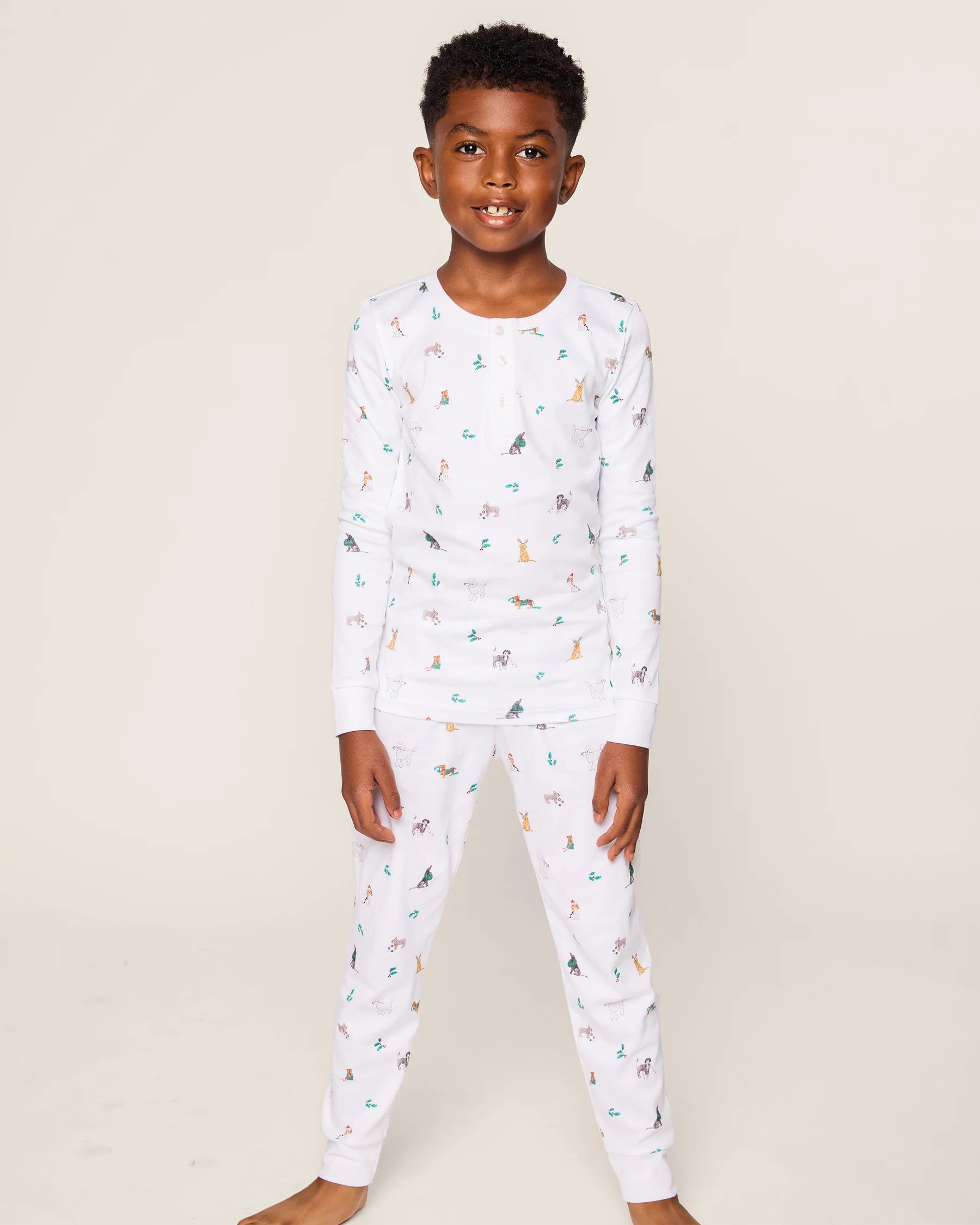 Kid's Pima Snug Fit Pajama Set in Jingle Paws