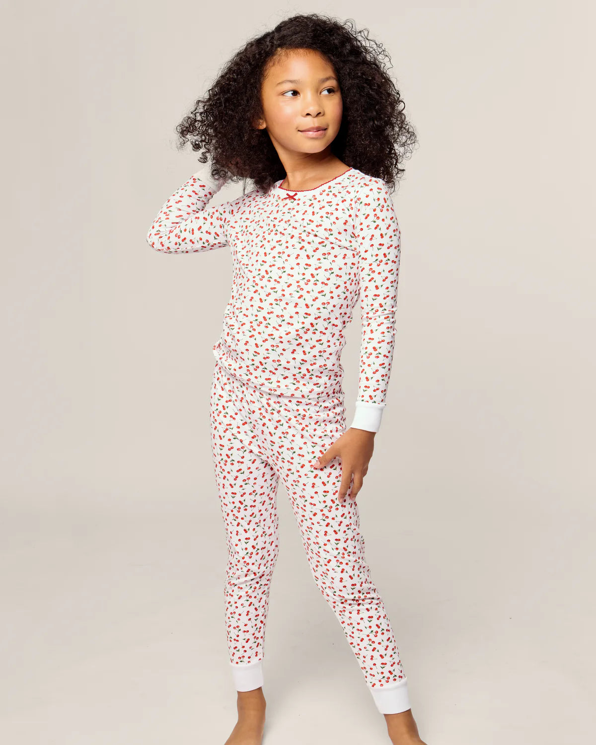 Kid's Pima Snug Fit Pajama Set in Cherry Orchard