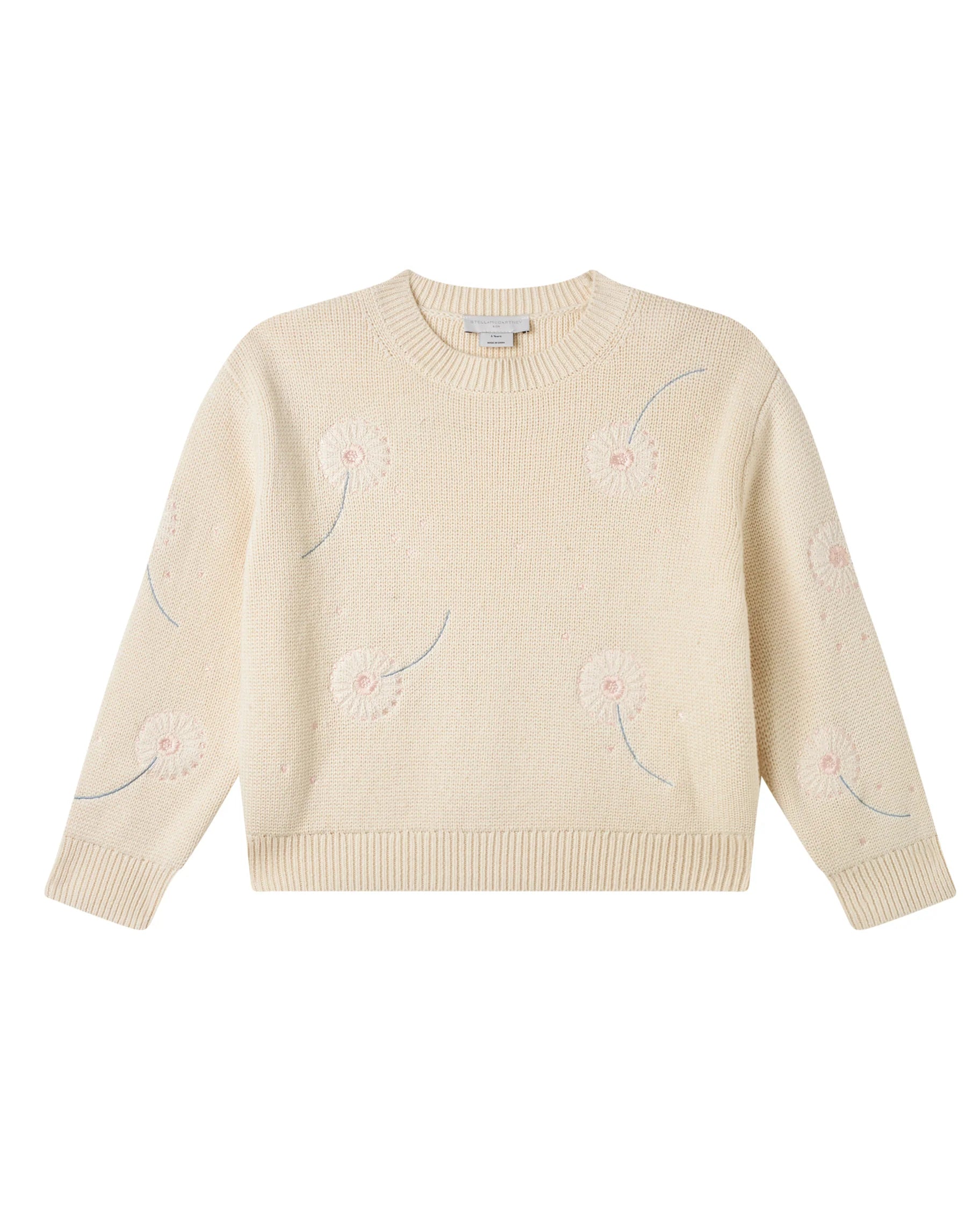 Embroidered Dandelion Knit Sweater