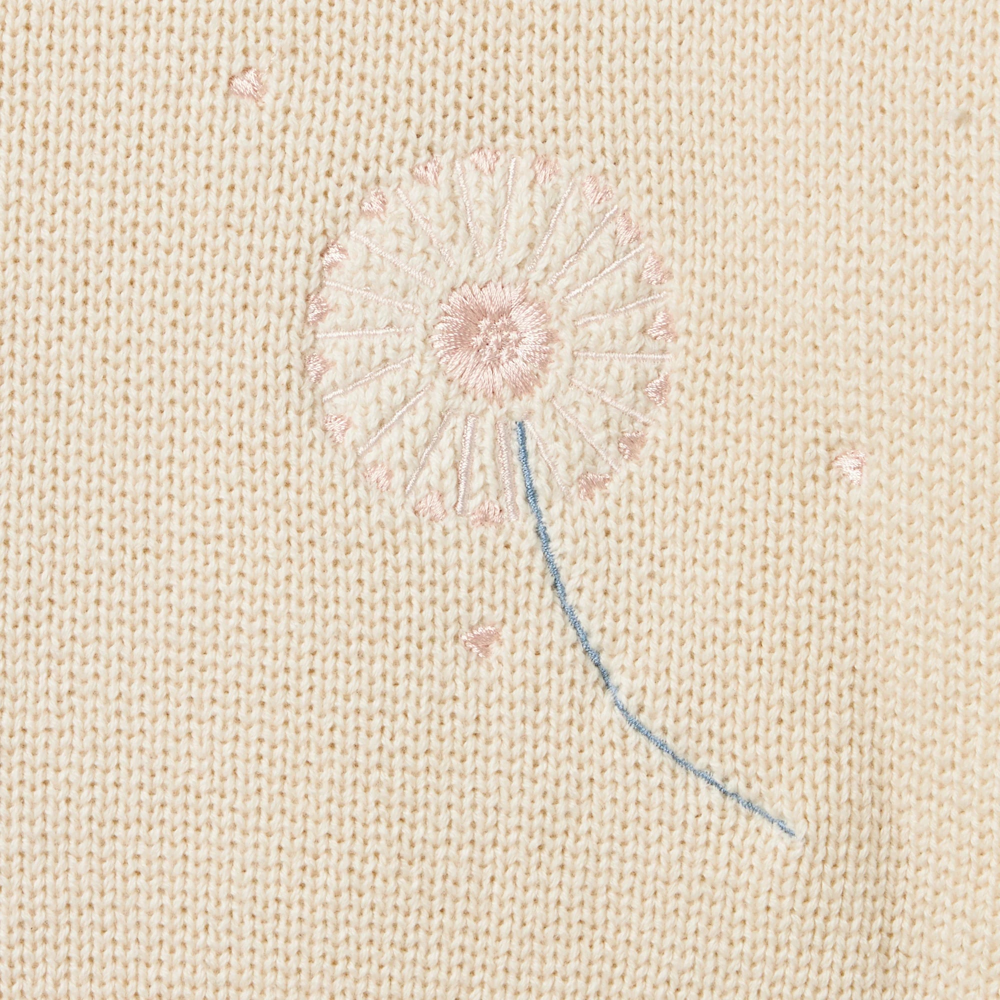 Embroidered Dandelion Knit Sweater