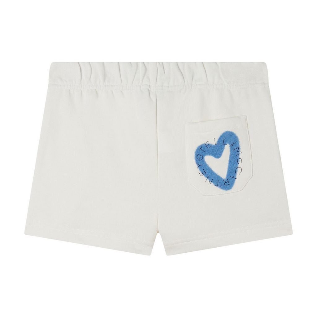 Girl Sweat Shorts with Heart Loog Disk Print