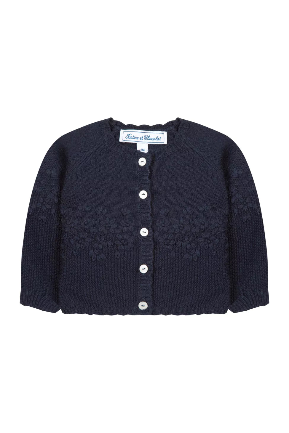 CARDIGAN Navy Embrodery by hand