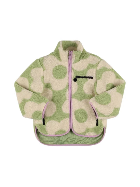 Printed teddy fleece jacket