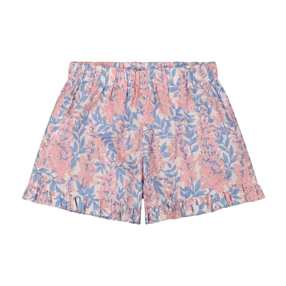 Lee Lee Ruffle Hem Shorts Pink Azalea