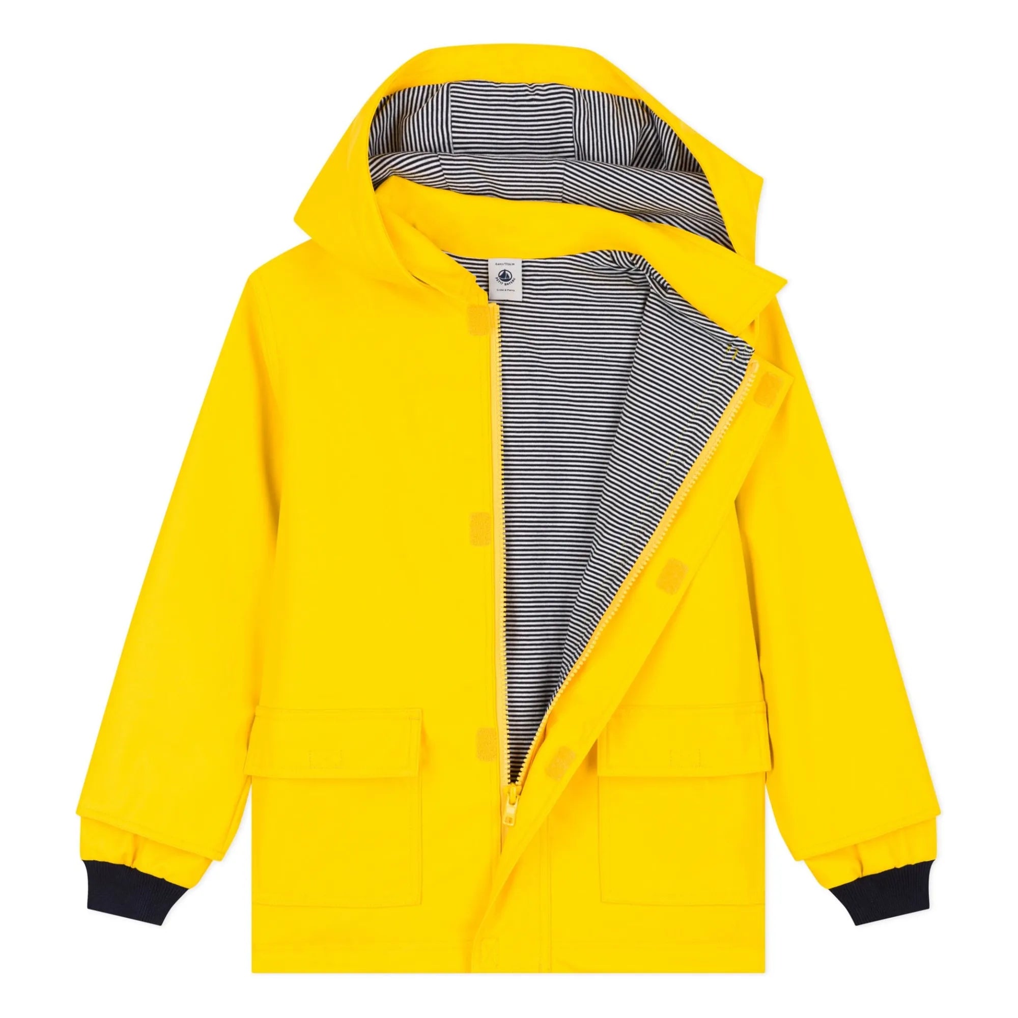 Kids Hooded Rain Jacket Yellow