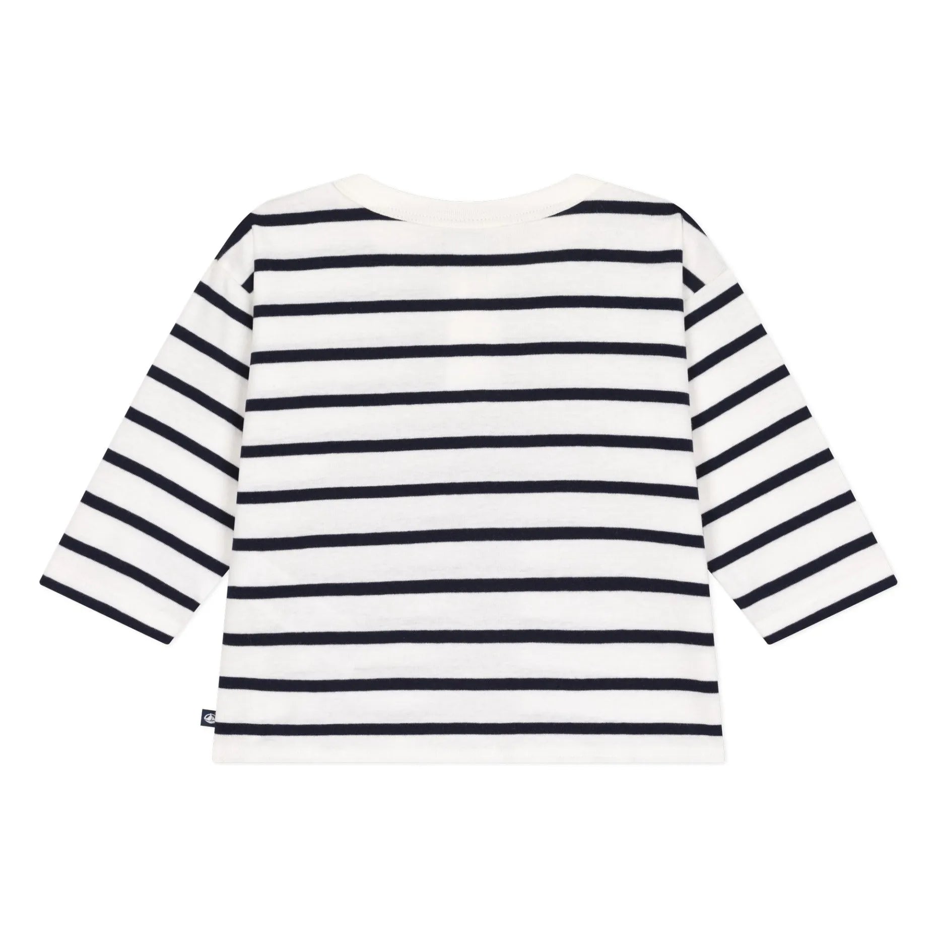 Baby Boy Striped Tee White Navy