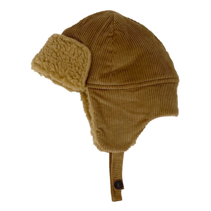 Boy Aviator Cap Knitten Woven Biscuit BEE11