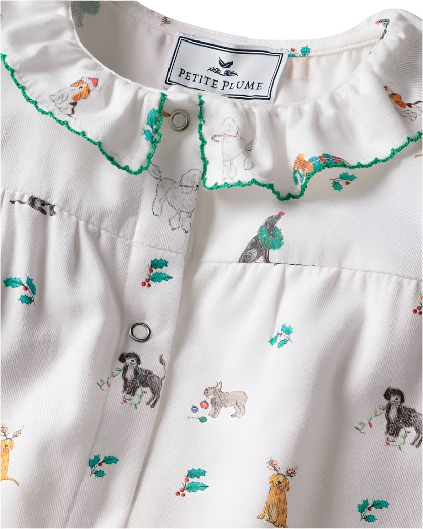 Baby's Twill Madeline Romper in Jingle Paws