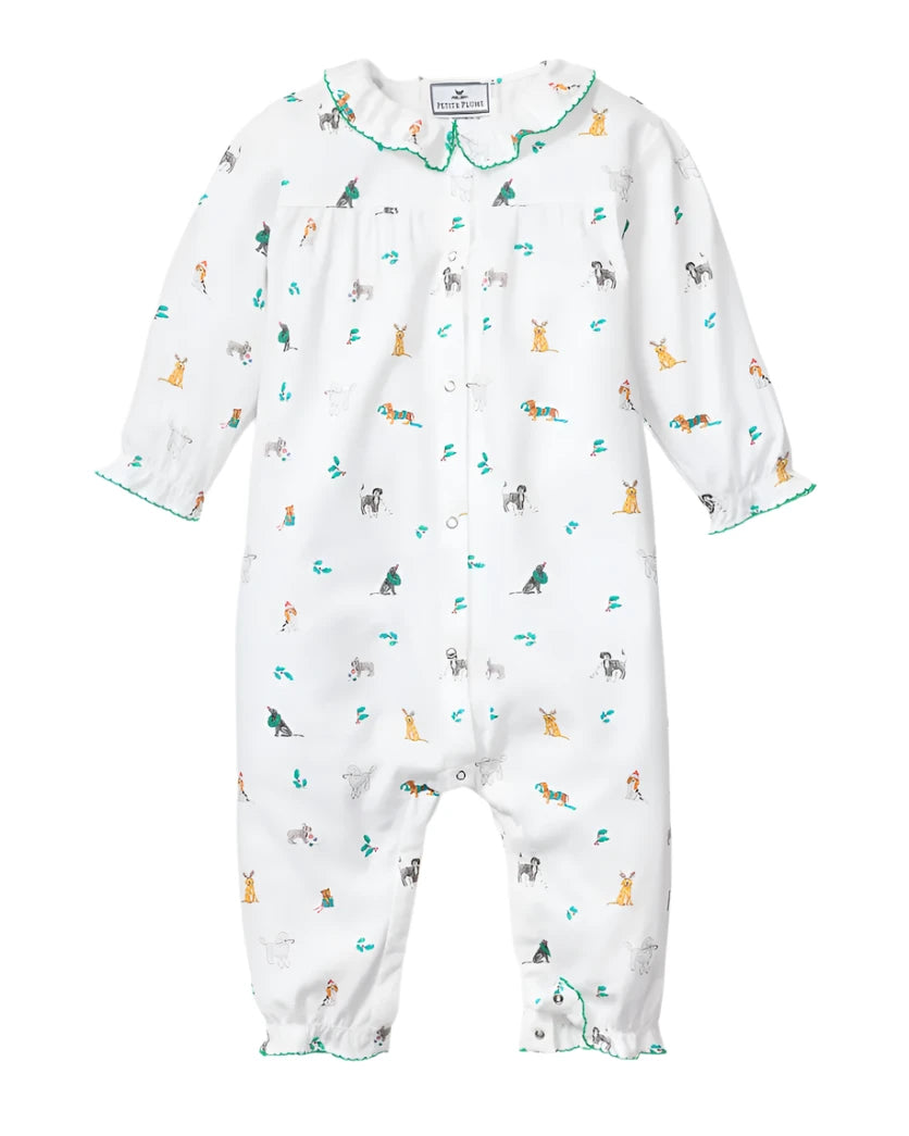 Baby's Twill Madeline Romper in Jingle Paws