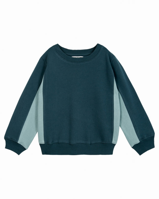 Blue and Green Colorblock Sapin Sweatshirt