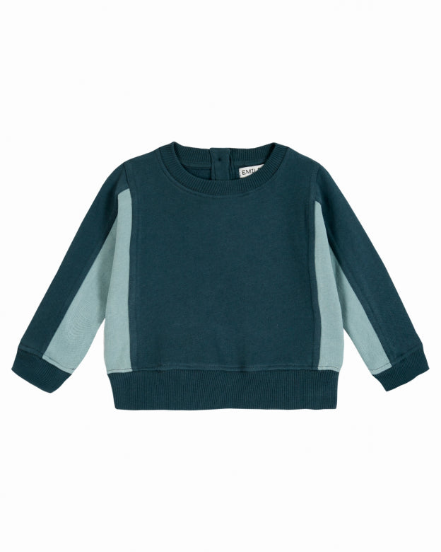 Blue and Green Colorblock Sapin Sweatshirt