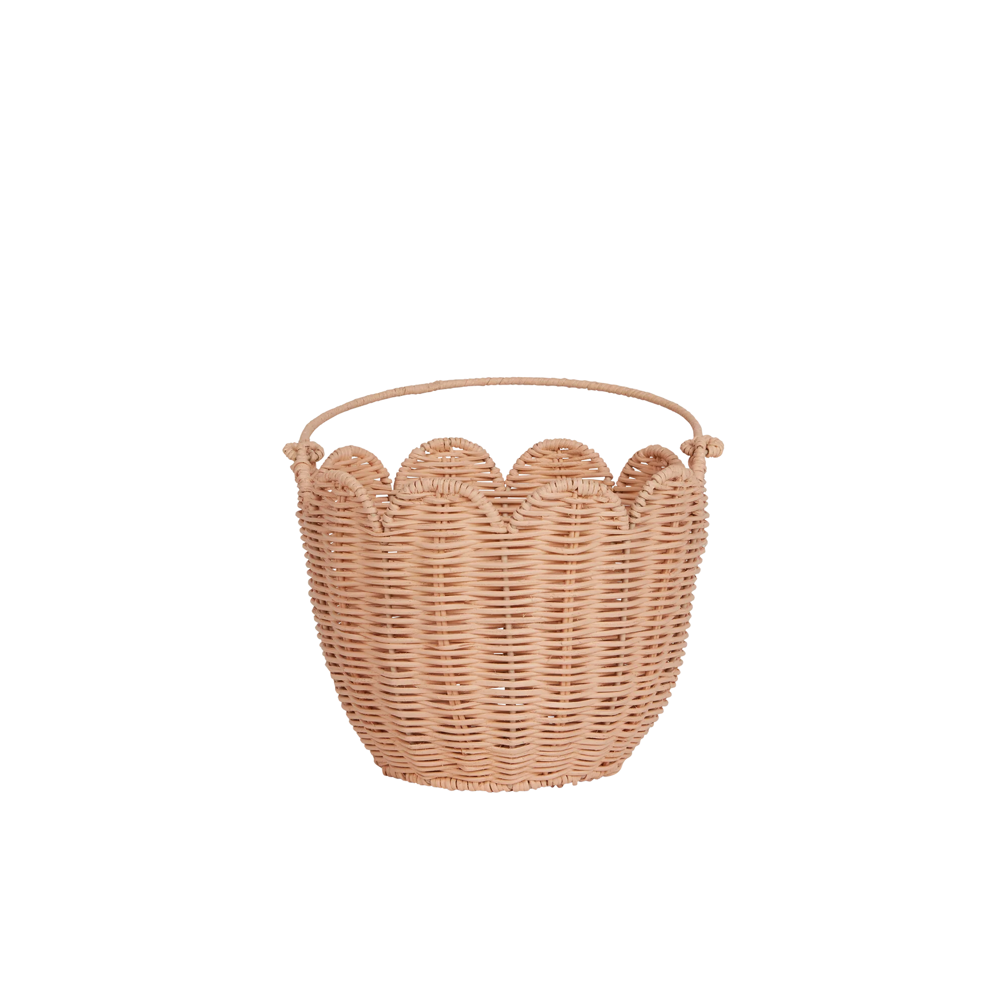 RATTAN TULIP CARRY BASKET seashell pink