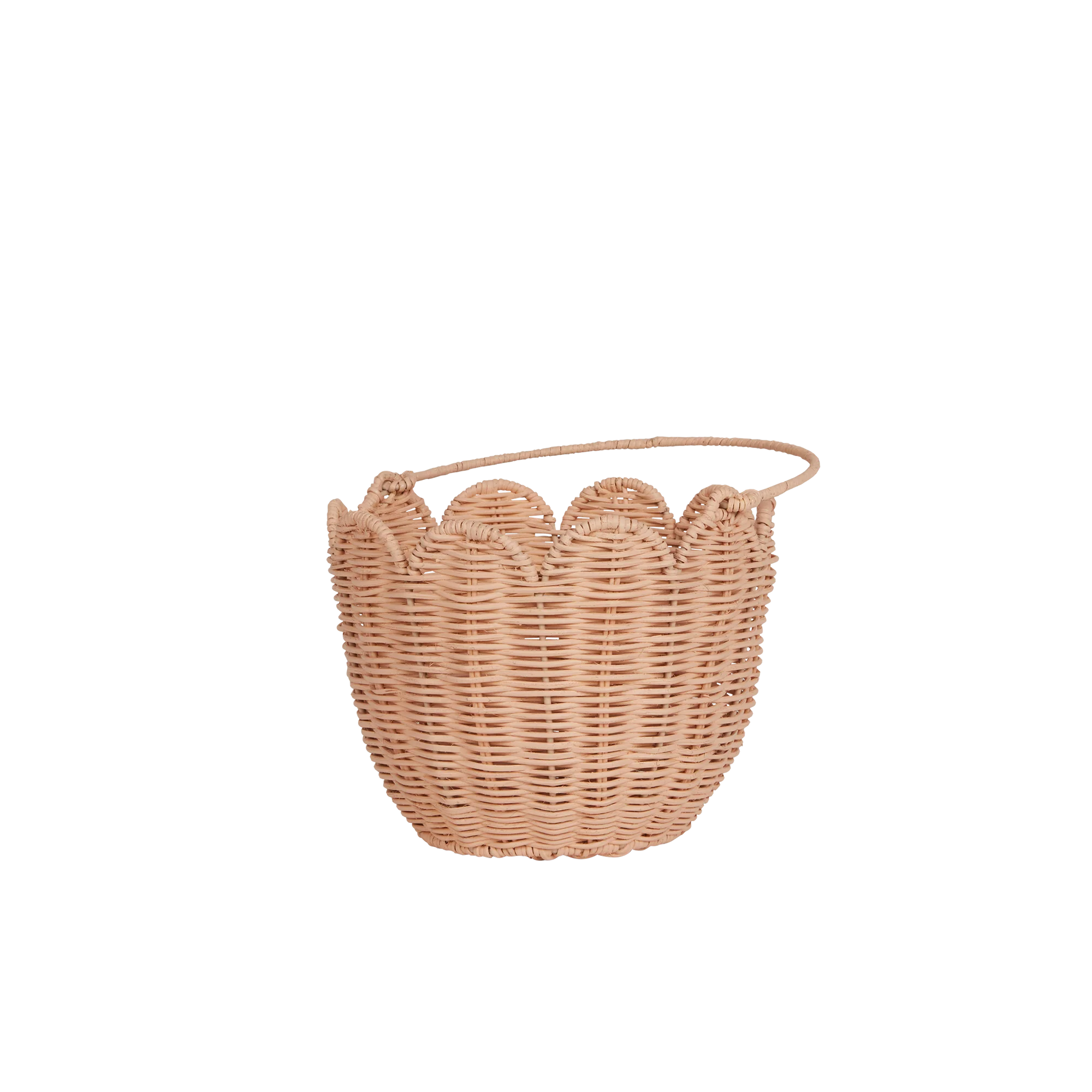 RATTAN TULIP CARRY BASKET seashell pink