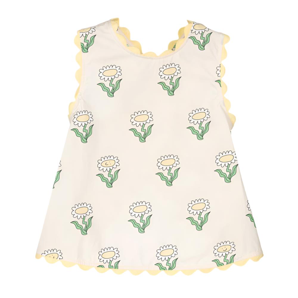 Girls Ivory Cotton Daisy Print Blouse