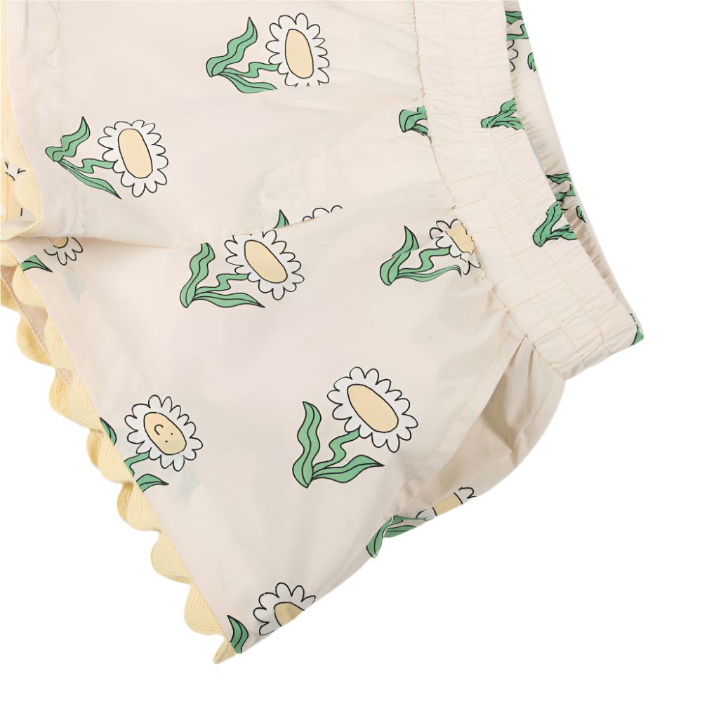 Girls Ivory Cotton Daisy Shorts