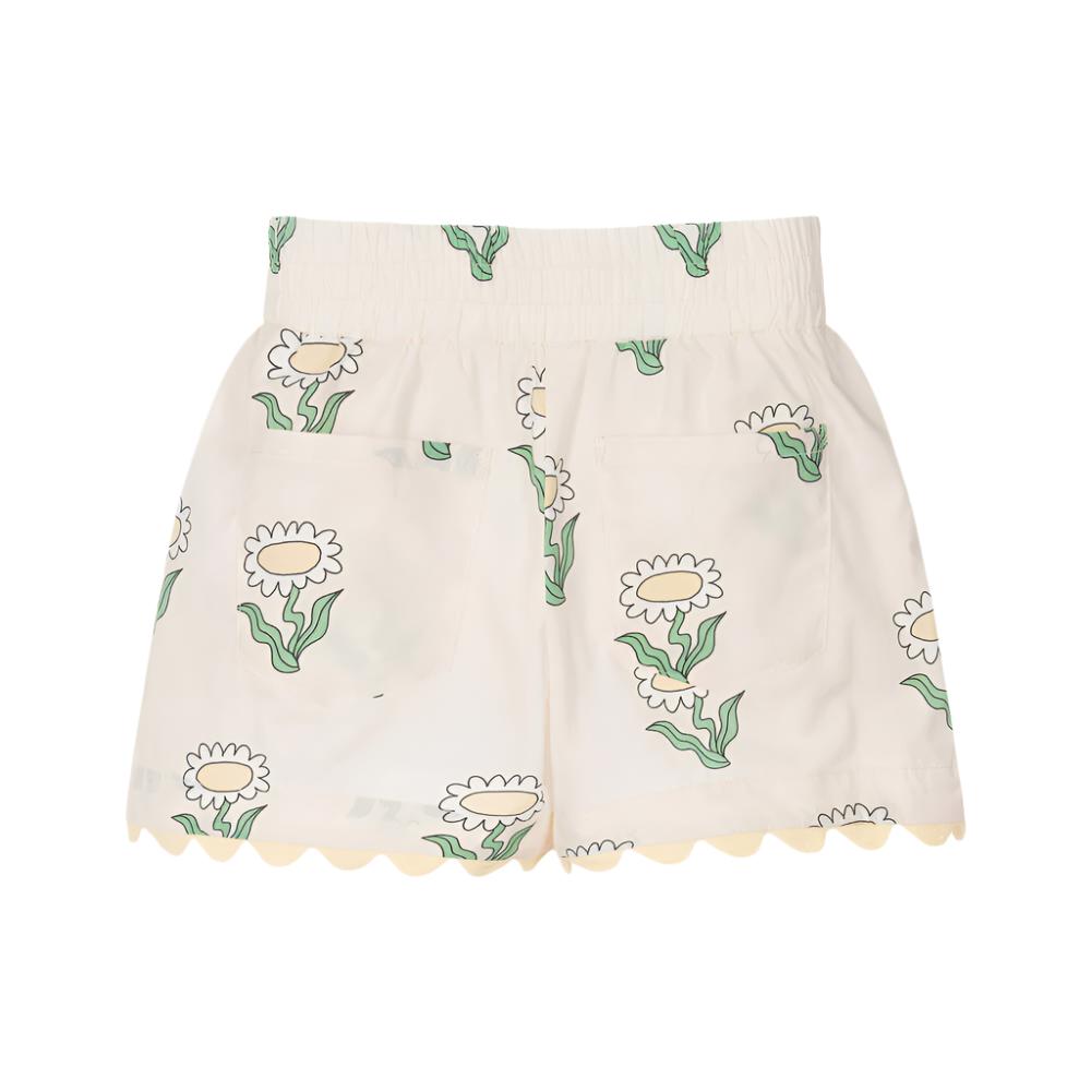 Girls Ivory Cotton Daisy Shorts