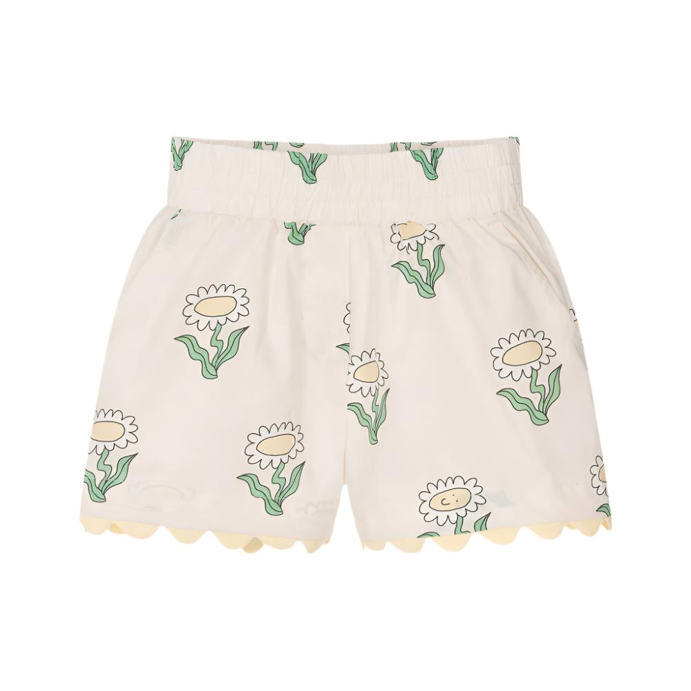 Girls Ivory Cotton Daisy Shorts