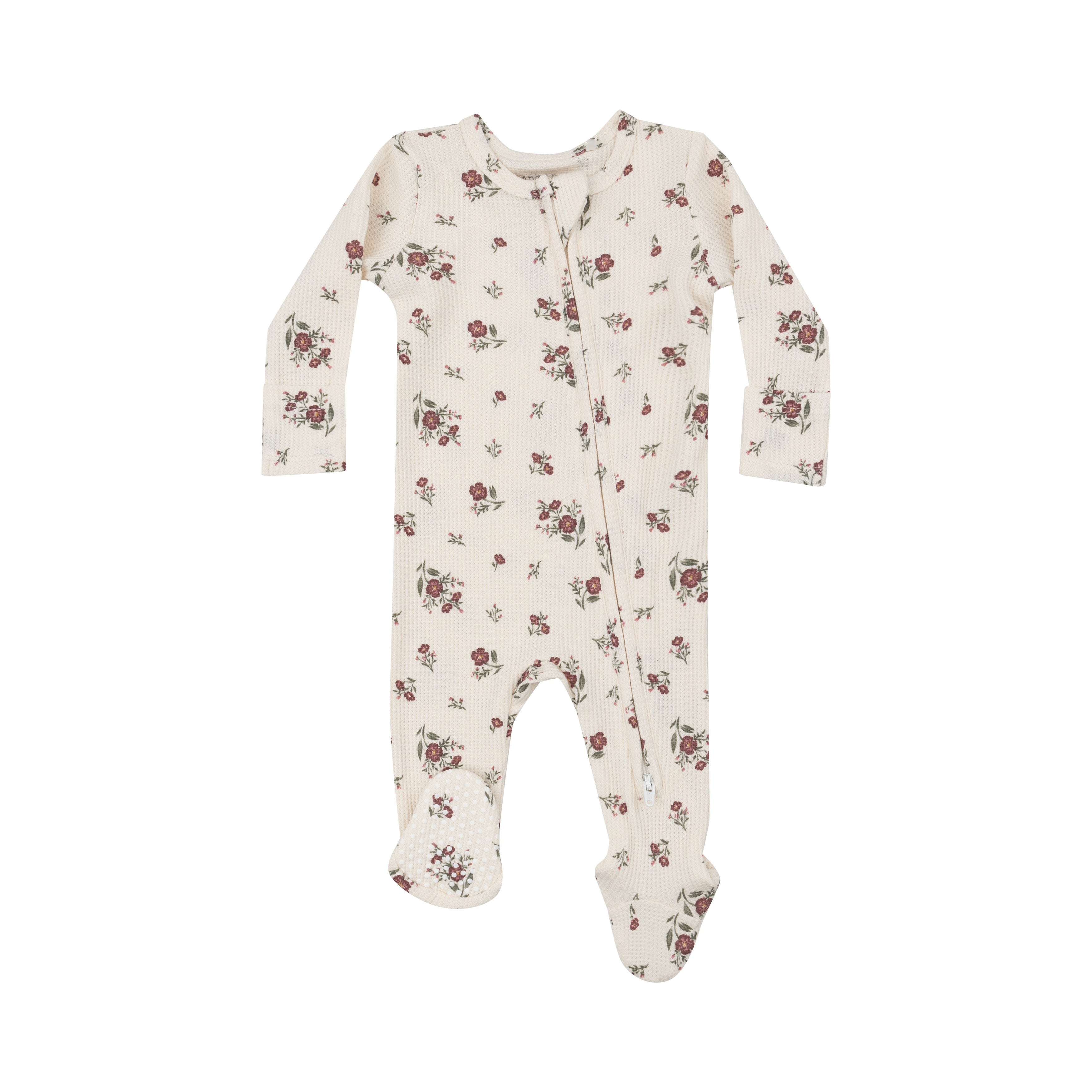 Misty Rose Floral Way Zipper Footie