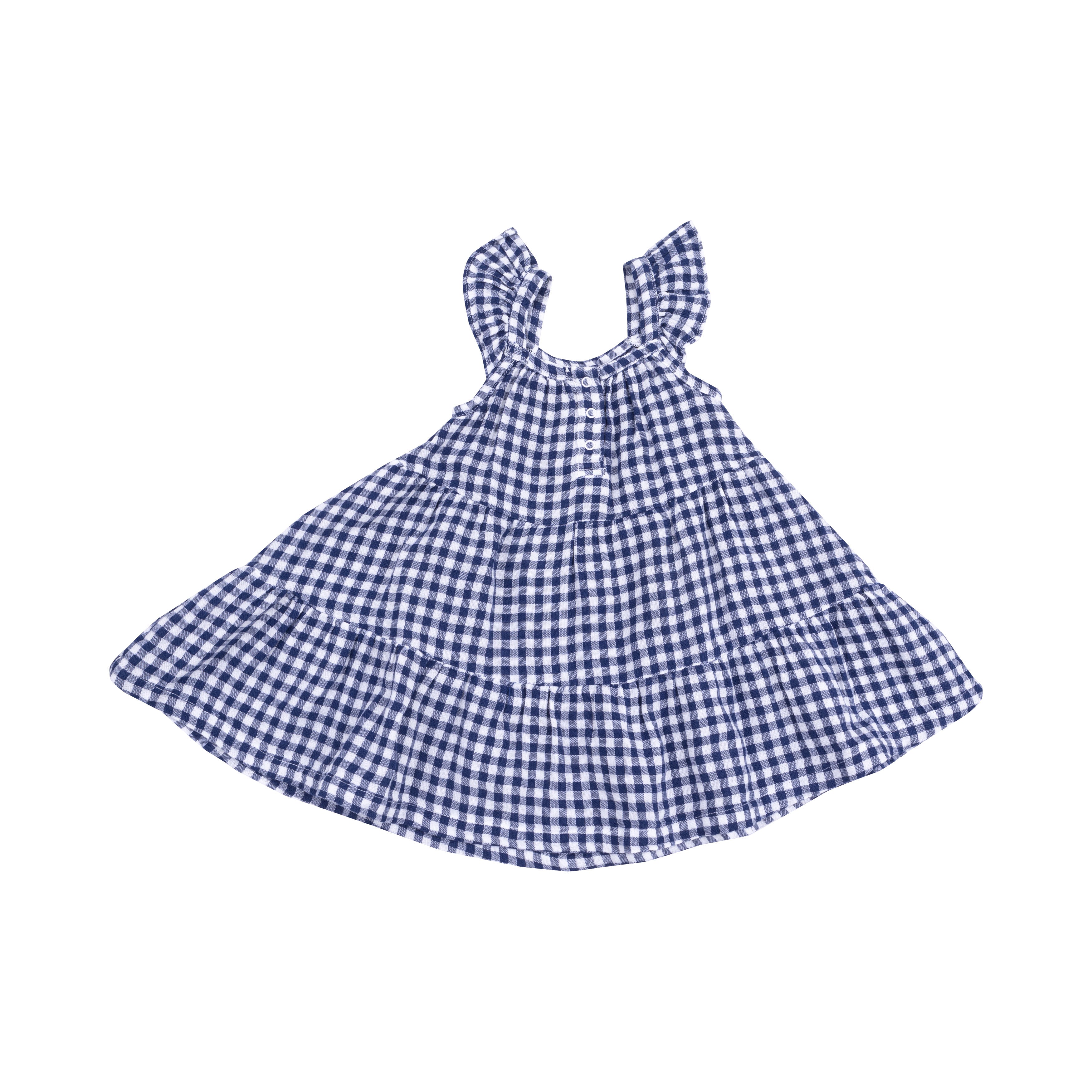 Navy Gingham Twirly Sundress & Diaper Cover