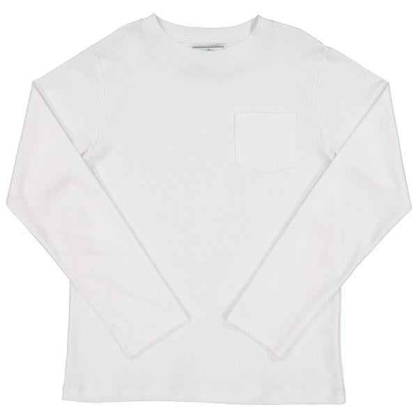 Kellan Long Sleeve Pocket T-Shirt Solid, Bright White - Classic Prep