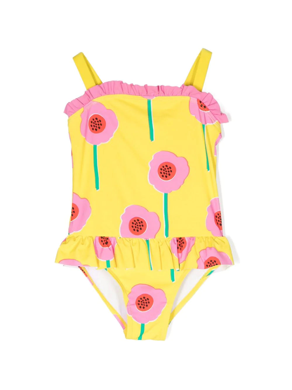 Baby Girl Flowers Swimsuit With Contrast Frills