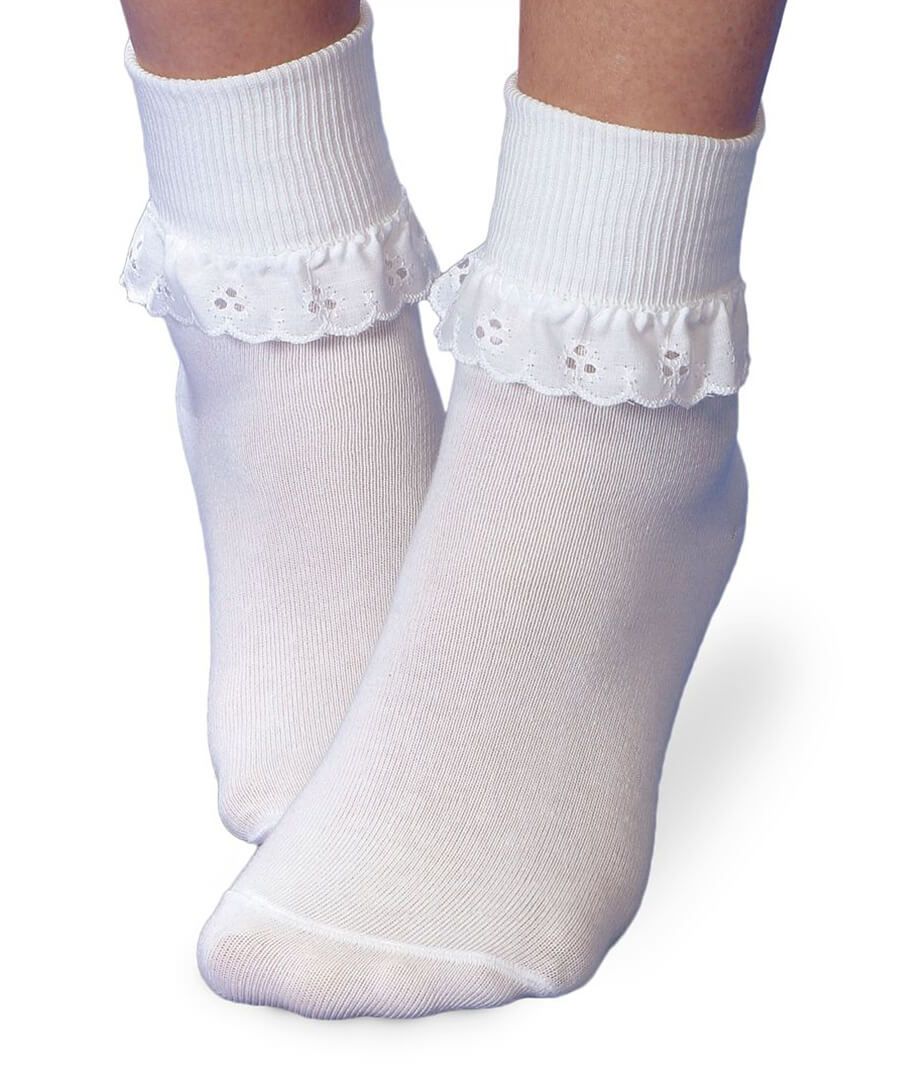 White Eyelet Lace Socks