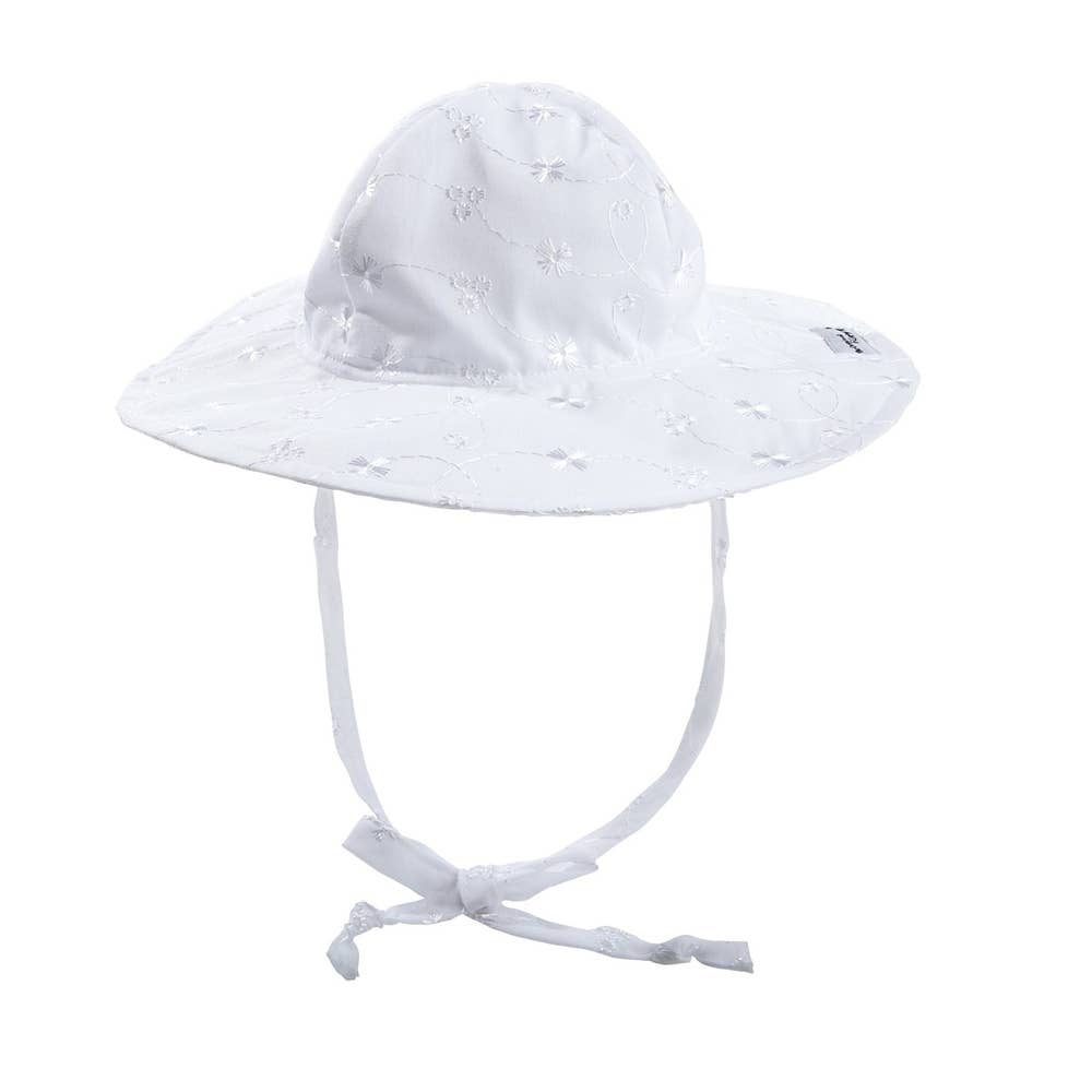 UPF 50+ Floppy Hat White Eyelet