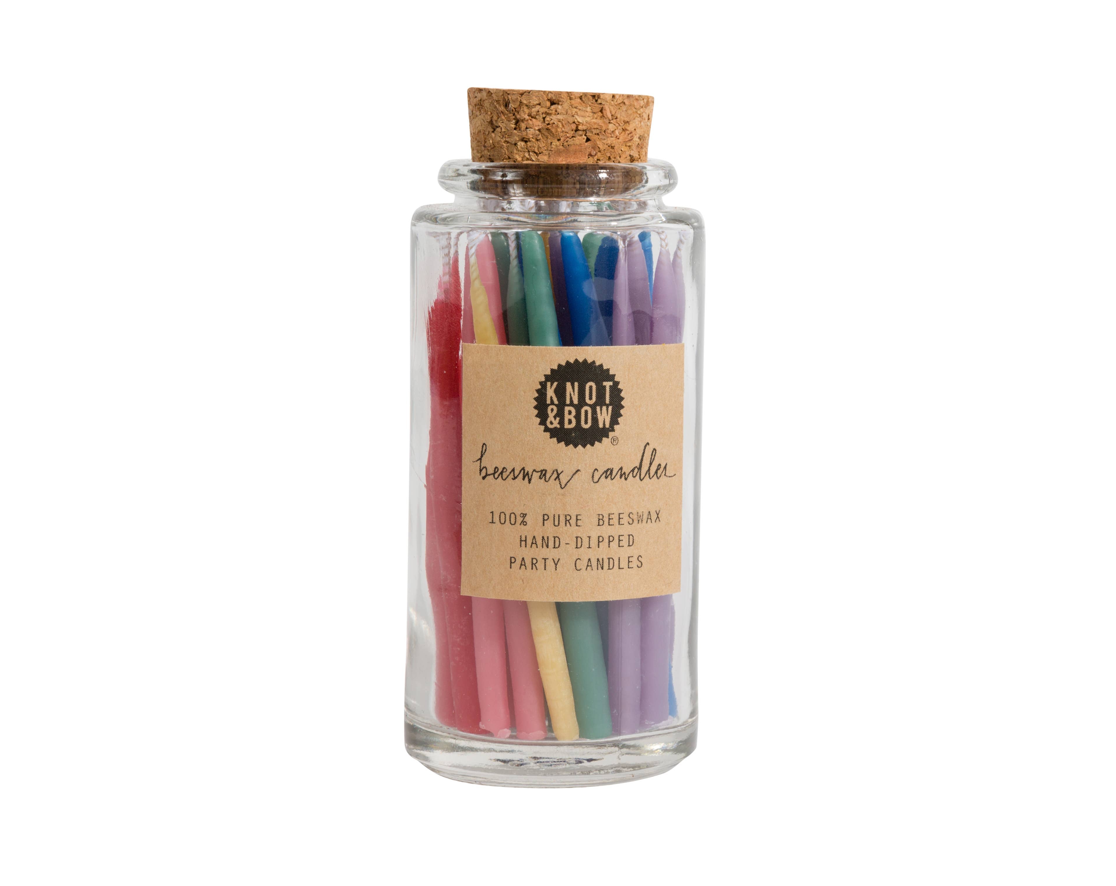 Assorted Beeswax Birthday Candles Jar