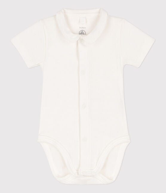 Baby Boy SS Front Snap Bodysuit With Collar