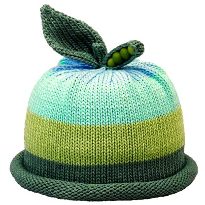 Sweet Pea Knit Hat – Aqua Wide Stripes