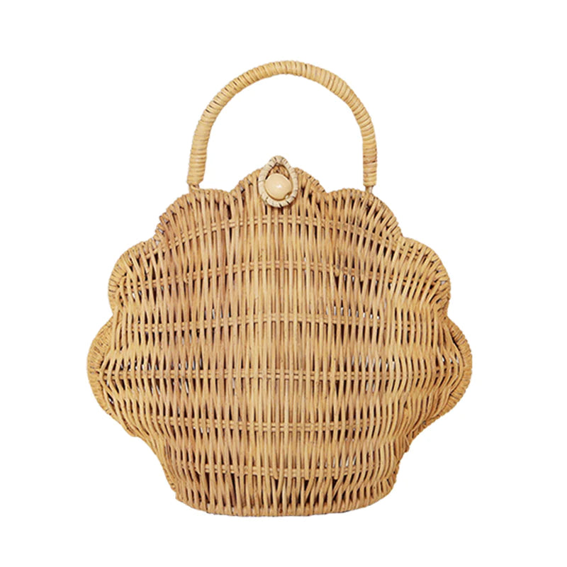 RATTAN SHELL BAG straw Pocket Full of Posies